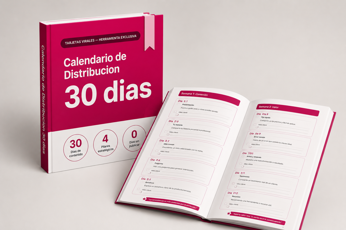 Calendario de Distribución 30 Días — Tarjetas Virales